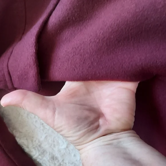 Burgandy Maroon Wine Lined Pea Coat Jacket Large Winter Dark Academia - Picture 10 of 12